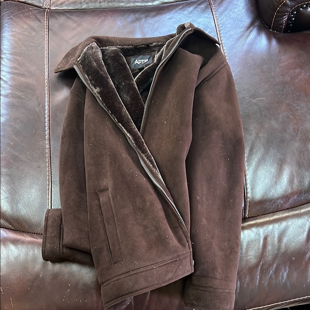 Apt. 9 Brown Suede Bomber Jacket with Luxurious Texture